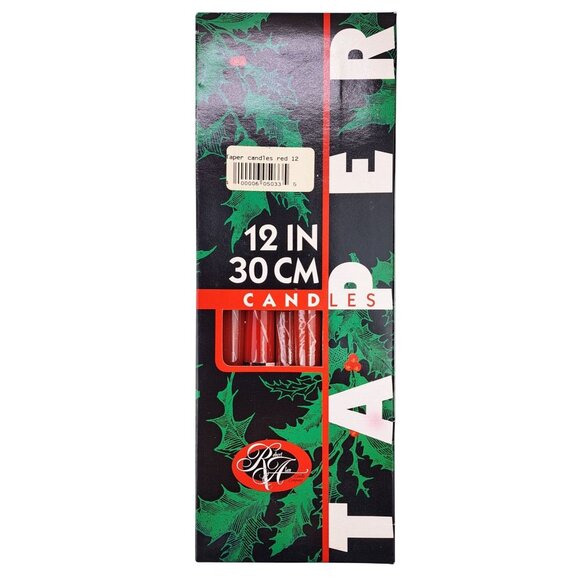 Vintage Red Taper Candles 12 Inch Holiday Robert Alan Candle Co 13215 Lot of 11 - Picture 1 of 5